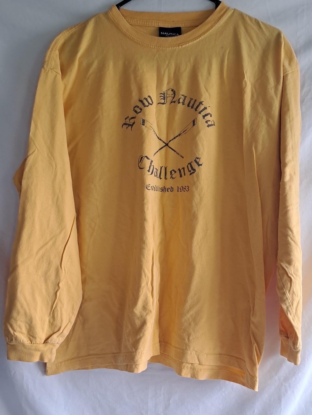 Nautica Men's Yellow Long-Sleeve Graphic Shirt